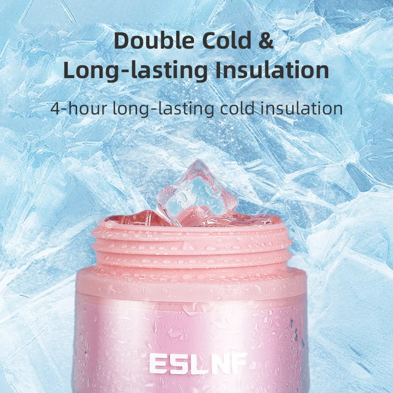 Insulated Cycling Water Bottle Gradient Color Road Bicycle Bottle 610ML Big Capacity Keep Cold MTB Kettle Bike Accessories